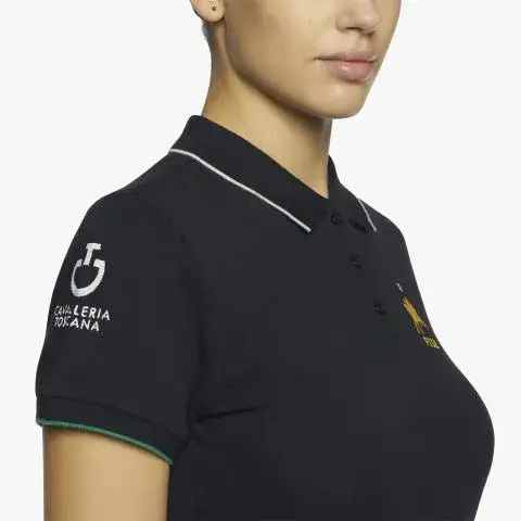 Cavalleria Toscana Women's FISE training polo NAVY-6