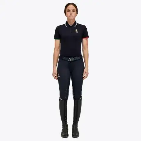 Cavalleria Toscana Women's FISE training polo NAVY-1