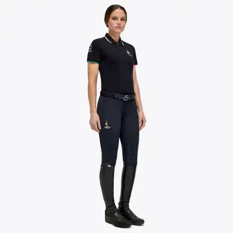 Cavalleria Toscana Women's FISE training polo NAVY-2