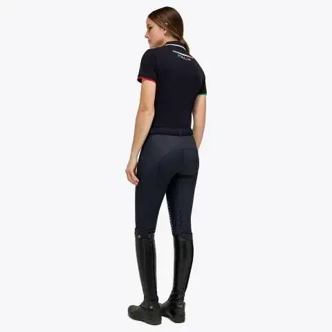 Cavalleria Toscana Women's FISE training polo NAVY-3