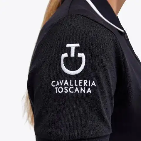 Cavalleria Toscana Women's FISE training polo NAVY-6