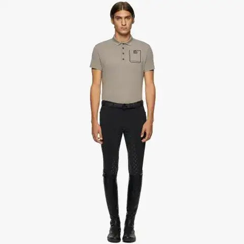 Cavalleria Toscana Men's piqué polo shirt MEDIUM GREY-1