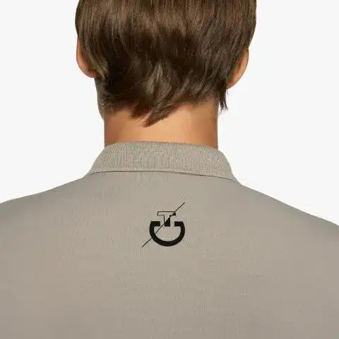 Cavalleria Toscana Men's piqué polo shirt MEDIUM GREY-4