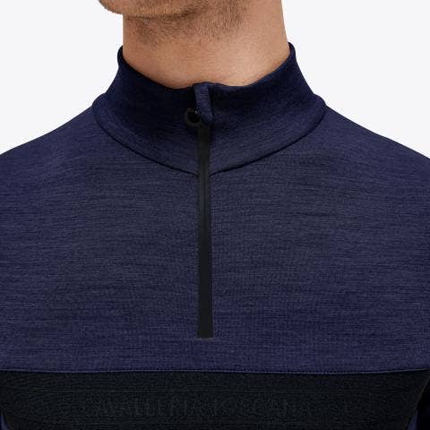 Cavalleria Toscana Men's training polo shirt NAVY-3