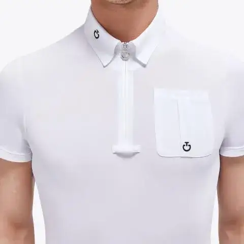 CT Piquet S/S Competition Zip Polo w/ Jersey Logo Pocket