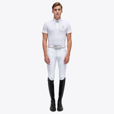 Cavalleria Toscana FISE men's polo shirt WHITE-1