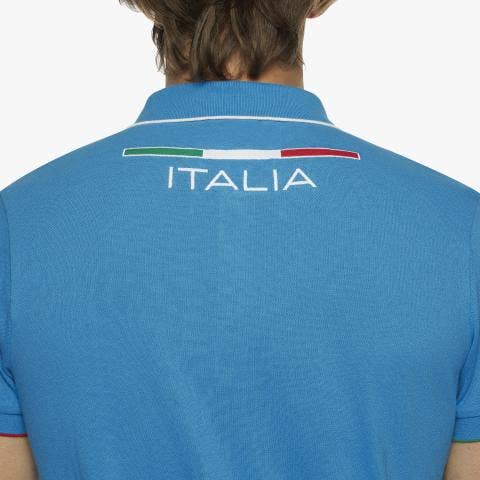 Cavalleria Toscana Men's FISE training polo BABY BLUE-6