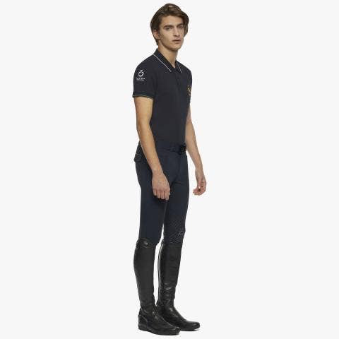 Cavalleria Toscana Men's FISE training polo NAVY-2
