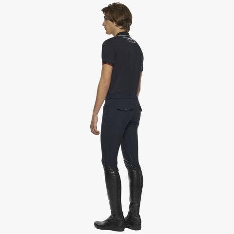 Cavalleria Toscana Men's FISE training polo NAVY-3