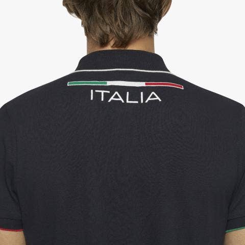 Cavalleria Toscana Men's FISE training polo NAVY-6