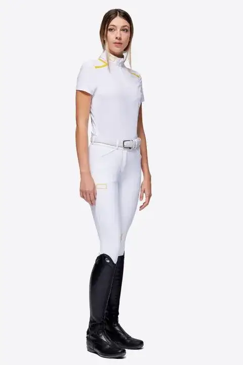 Rider's Gene Polo da equitazione per competizione con zip donna RG WHITE-1