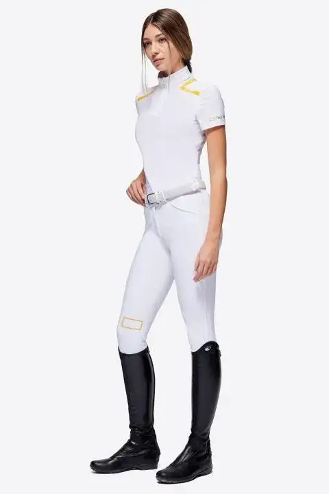 Rider's Gene Polo da equitazione per competizione con zip donna RG WHITE-2