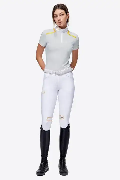 Rider's Gene RG Jersey S/S Zip Competition Polo LIGHT GREY-1