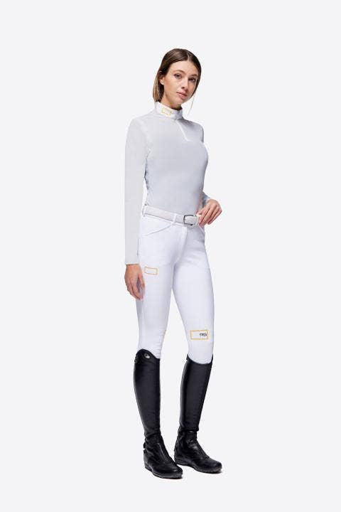 Rider's Gene RG Jersey L/S Zip Competition Polo LIGHT GREY-1