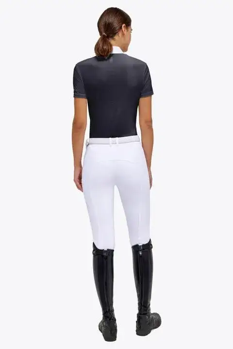 Rider's Gene Jersey/Mesh Insert S/S Zip Competition Polo NAVY-2