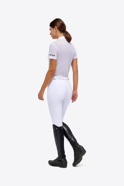 Rider's Gene Jersey/Mesh Insert S/S Zip Competition Polo LIGHT GREY-2