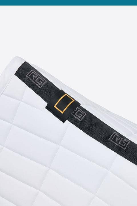 Rider's Gene RG Rectangular Quilt Jumping Saddle Pad WHITE-4