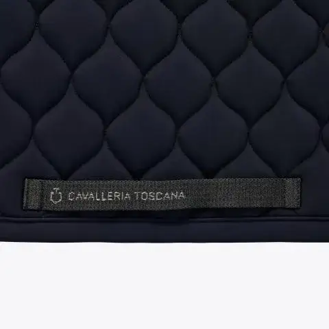 Cavalleria Toscana Circular-quilted jumping saddle pad NAVY Logo NAVY-3