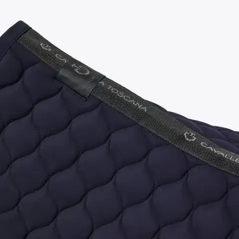 Cavalleria Toscana Circular-quilted jumping saddle pad NAVY Logo NAVY-4
