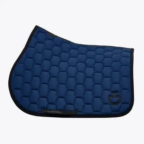 Cavalleria Toscana Quilted cotton saddle pad OCEAN BLUE-1