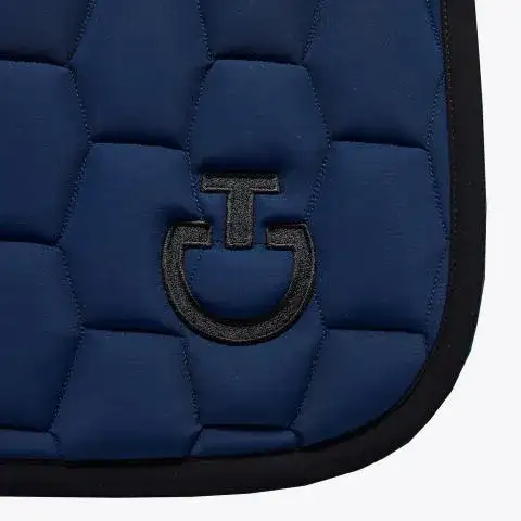 Cavalleria Toscana Quilted cotton saddle pad OCEAN BLUE-3