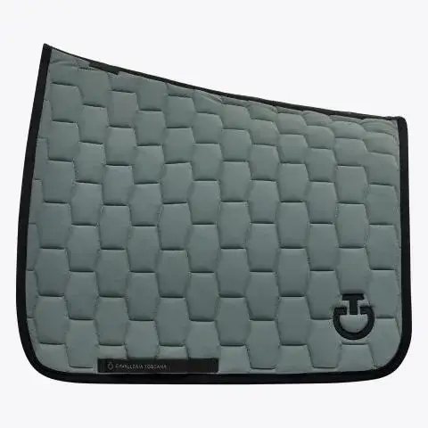 Cavalleria Toscana Sottosella da dressage con trapuntatura a quadri FOLIAGE GREEN/BLACK-1