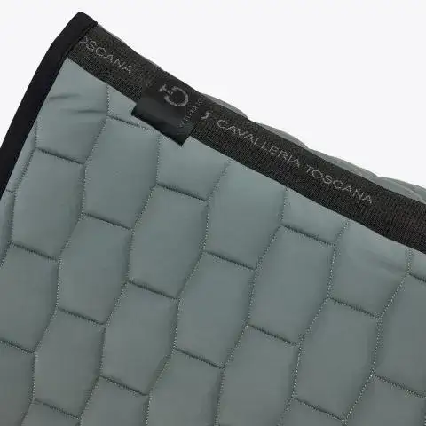 Cavalleria Toscana Sottosella da dressage con trapuntatura a quadri FOLIAGE GREEN/BLACK-2