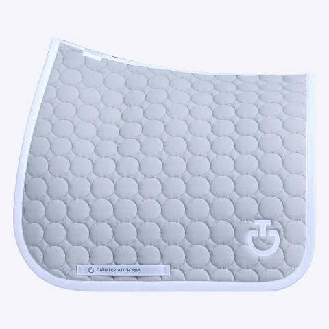 Cavalleria Toscana Dressage horse saddle pad LIGHT GREY/WHITE-1