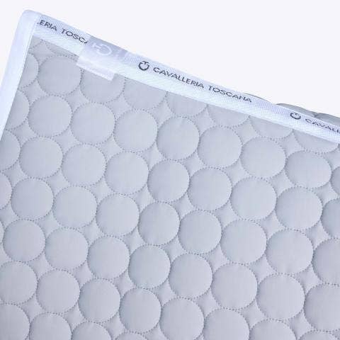 Cavalleria Toscana Dressage horse saddle pad LIGHT GREY/WHITE-2