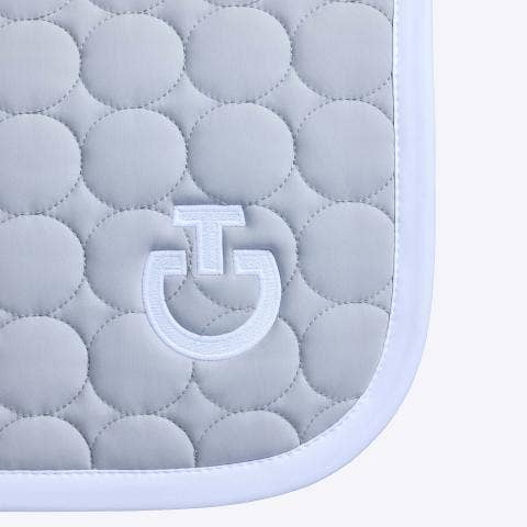 Cavalleria Toscana Dressage horse saddle pad LIGHT GREY/WHITE-3
