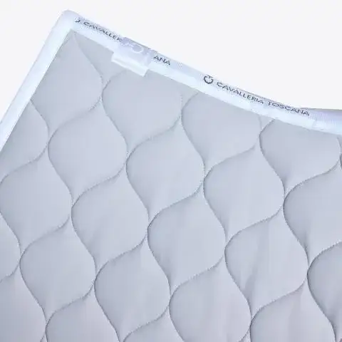 Cavalleria Toscana Circular-quilted jumping saddle pad LIGHT GREY/WHITE-2