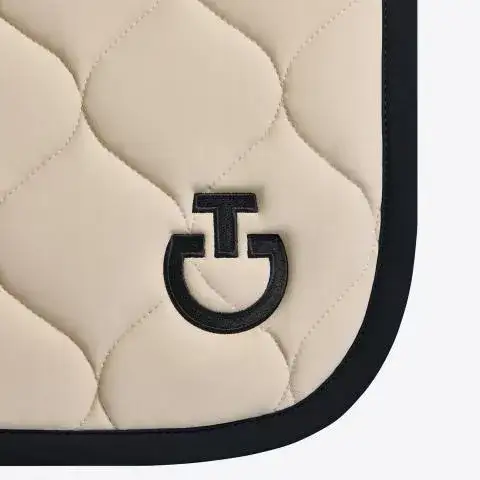Cavalleria Toscana Circular-quilted jumping saddle pad BEIGE/BLACK-3