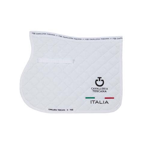 Cavalleria Toscana FISE jumping saddle pad WHITE-1