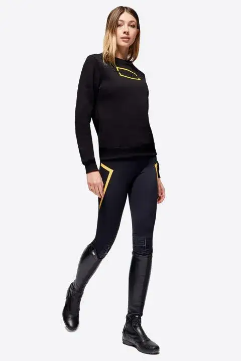 Rider's Gene Women's RG Cotton Crew Neck Sweatshirt BLACK-2