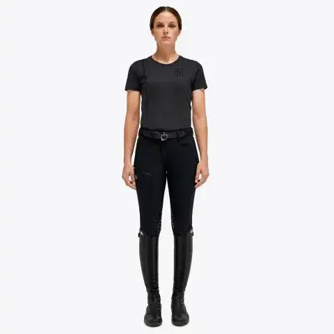 Cavalleria Toscana T-shirt di cotone da donna CT Academy BLACK-1