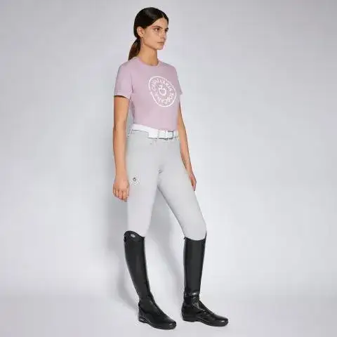Cavalleria Toscana Women's cotton t-shirt PALE MAUVE-1