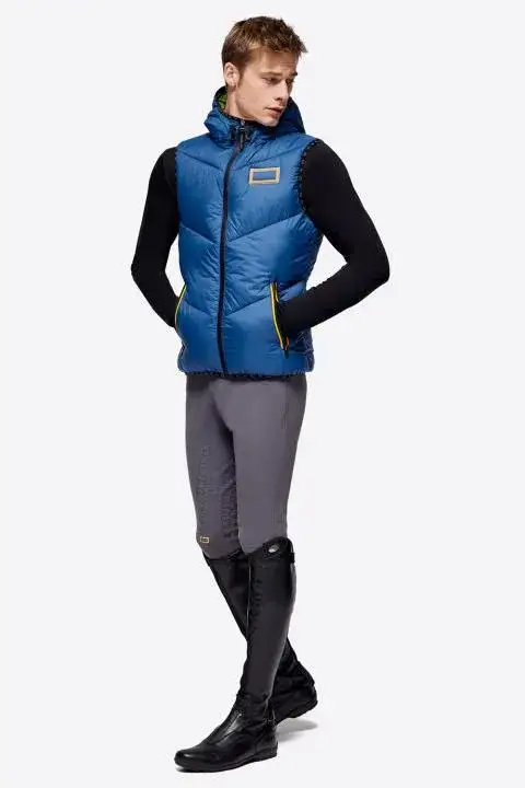 Rider's Gene RG Nylon Hooded Puffer Vest CLASSIC BLUE-1