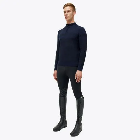 Men's wool jumper with a high neck and zip