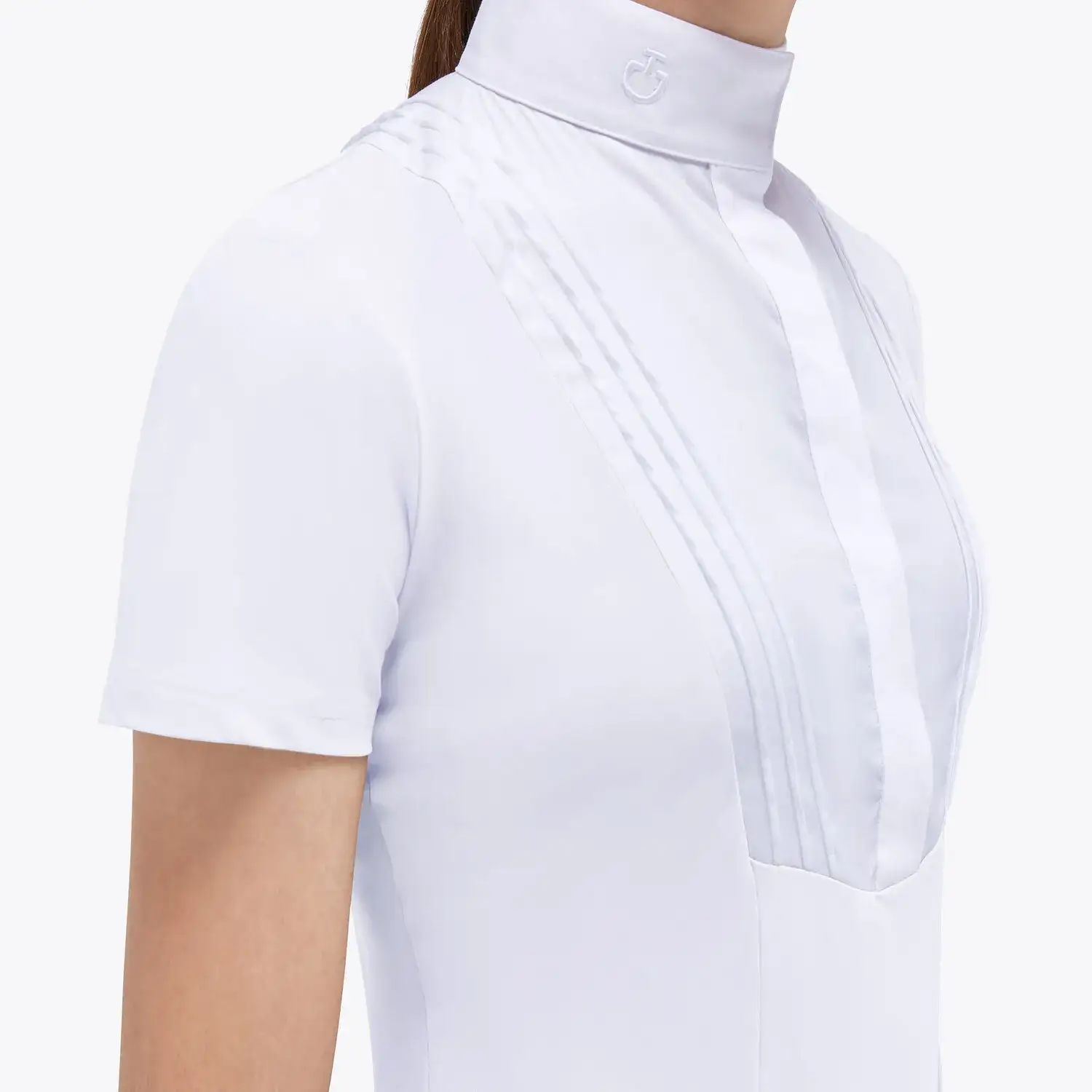 Cavalleria Toscana Girls' competition shirt WHITE/KNIT-3