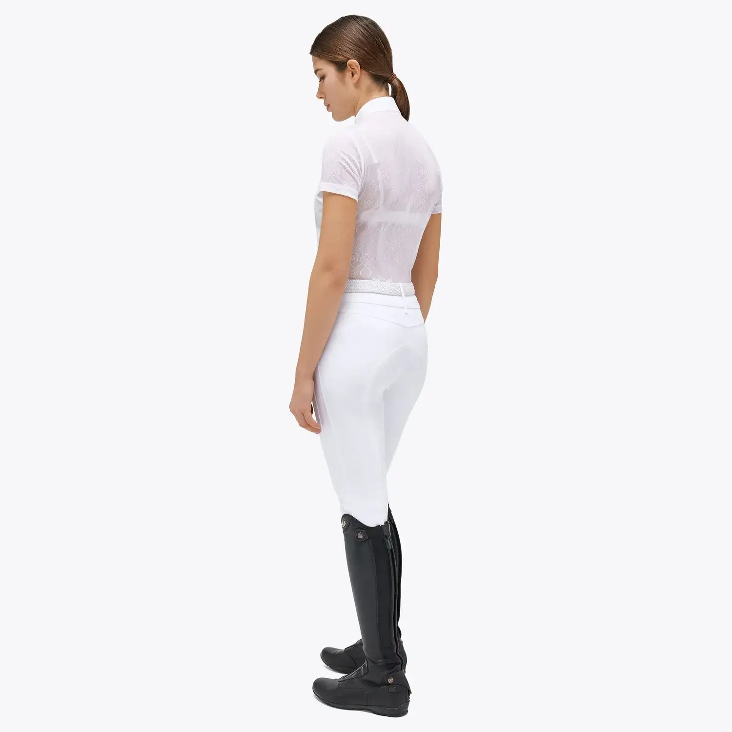 Cavalleria Toscana Women’s jersey show shirt PEARL GREY/WHITE-2