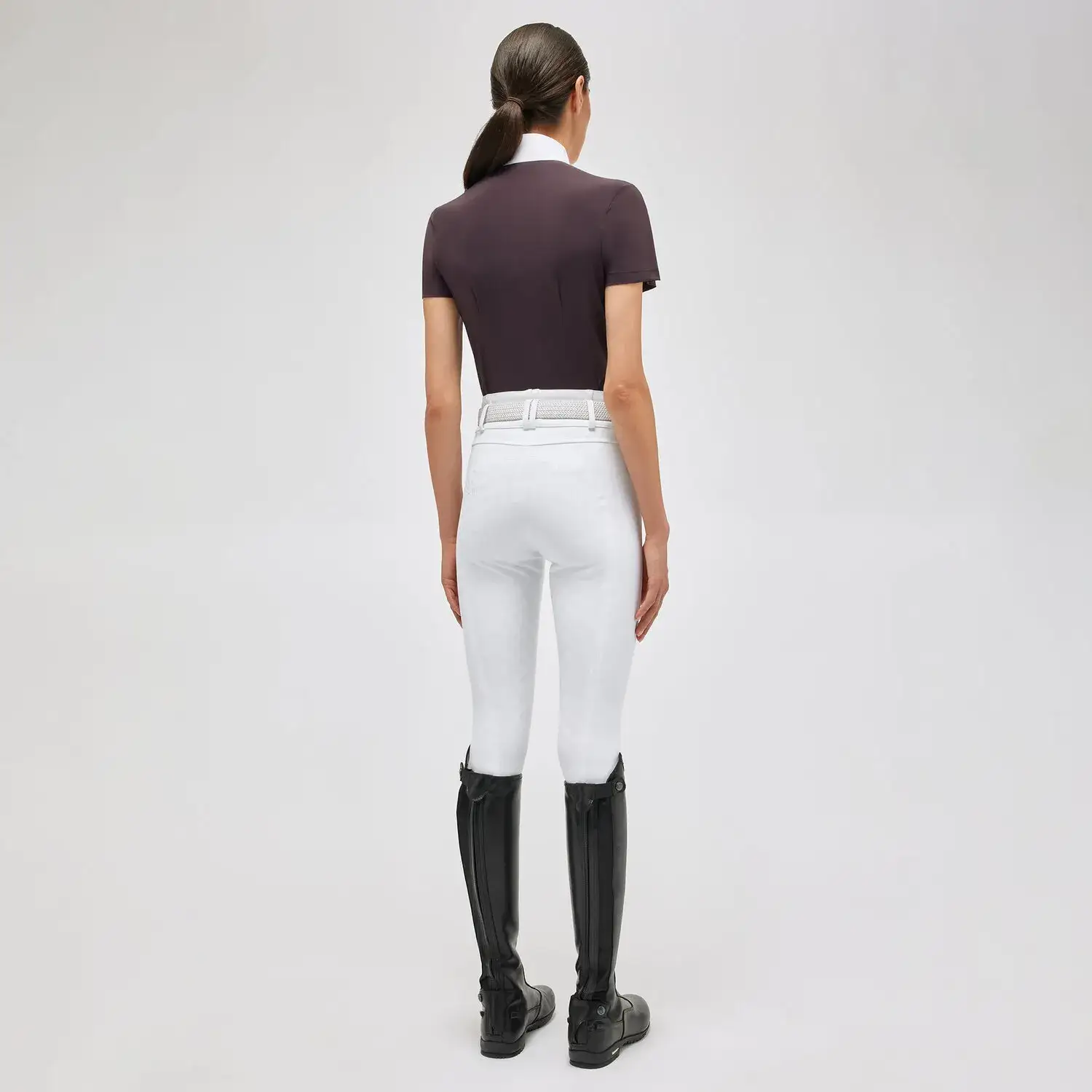 Cavalleria Toscana Women's short-sleeved shirt DARK PURPLE-2