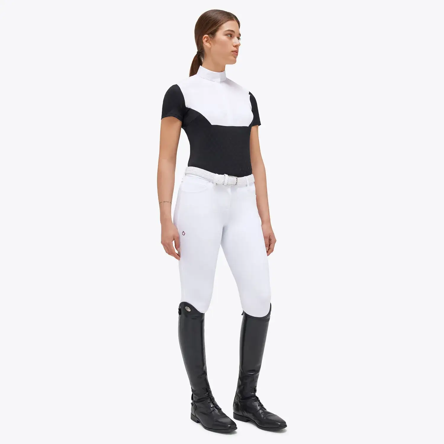 Cavalleria Toscana Women's competition shirt BLACK/WHITE-1