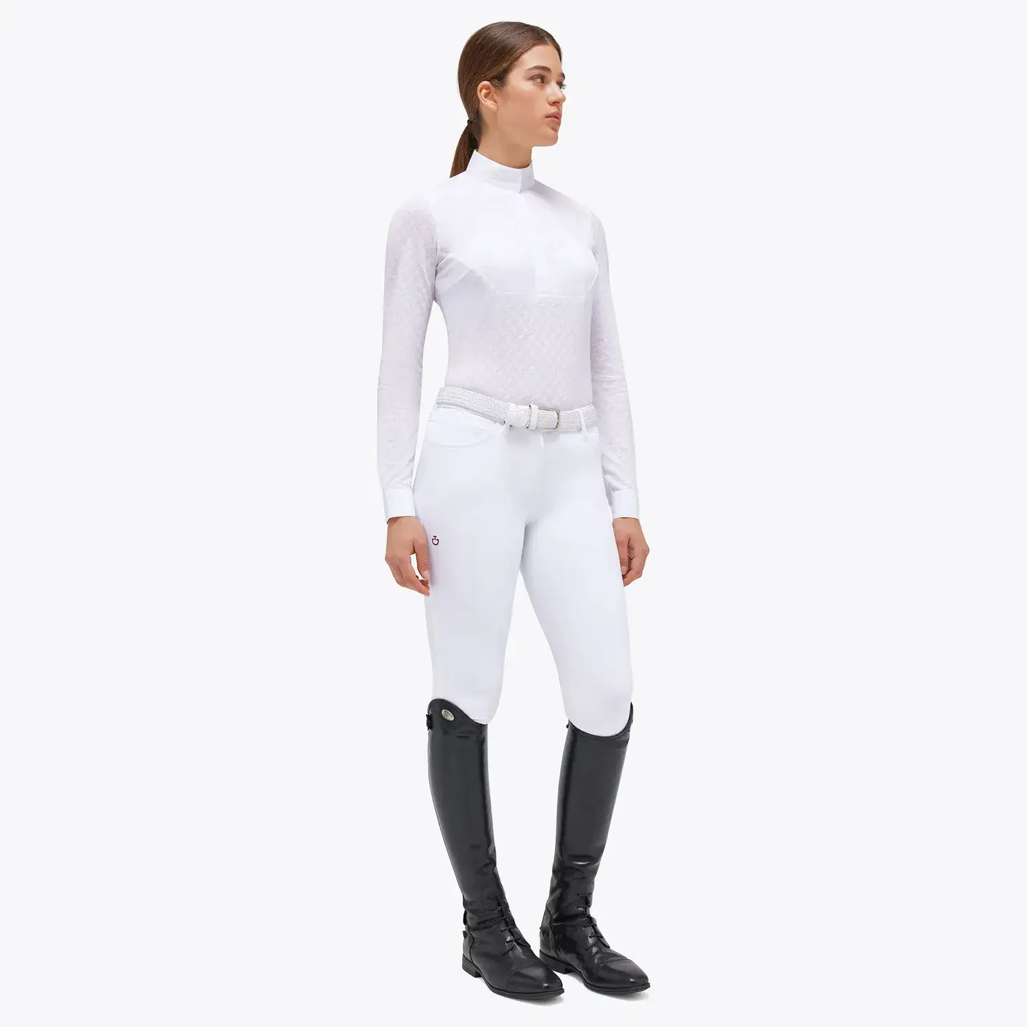 Cavalleria Toscana Women's competition shirt WHITE/KNIT-1
