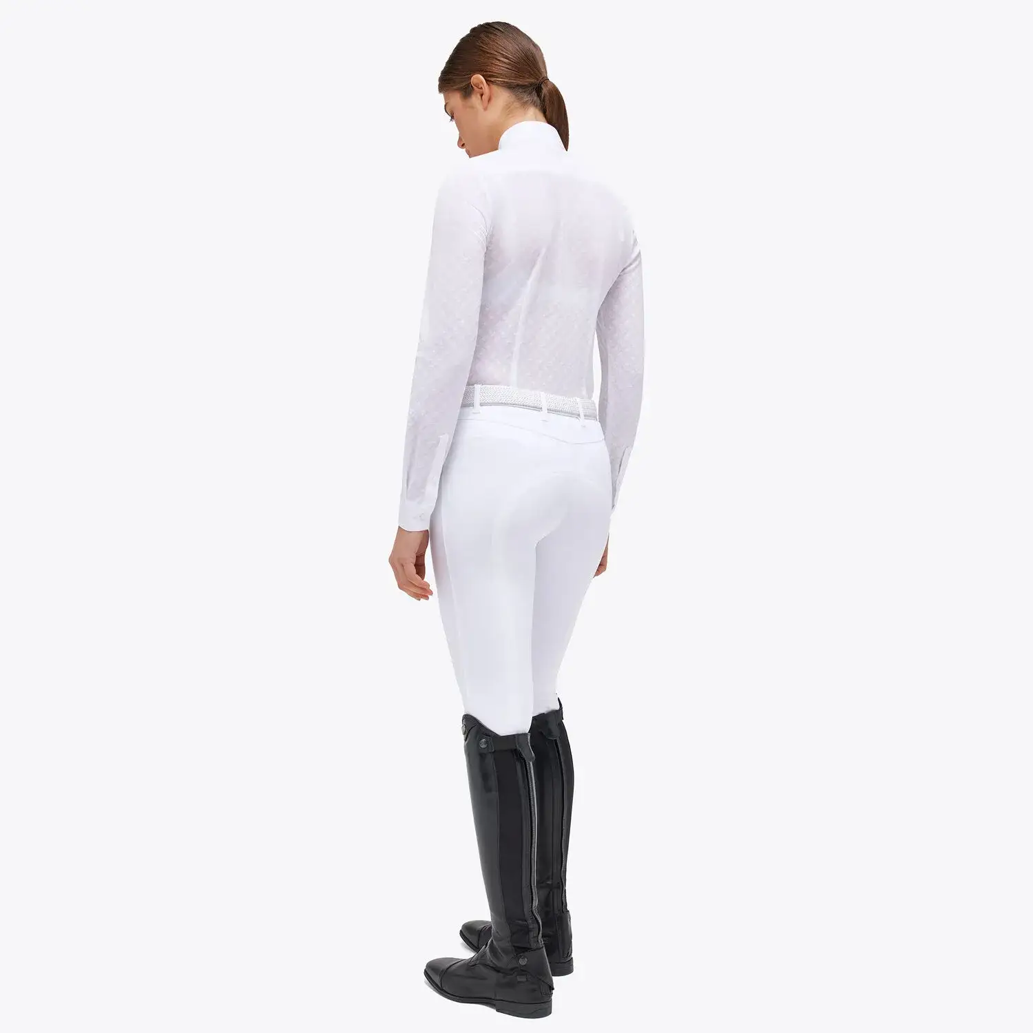 Cavalleria Toscana Women's competition shirt WHITE/KNIT-2