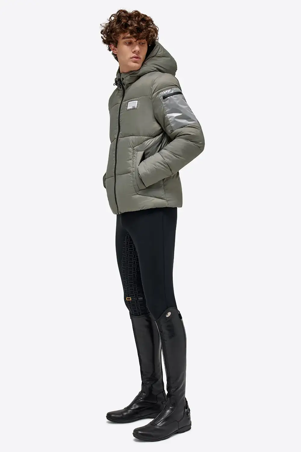 Rider's Gene RG Nylon Quilted Hooded Puffer Jacket VERDE BANDIERA-1