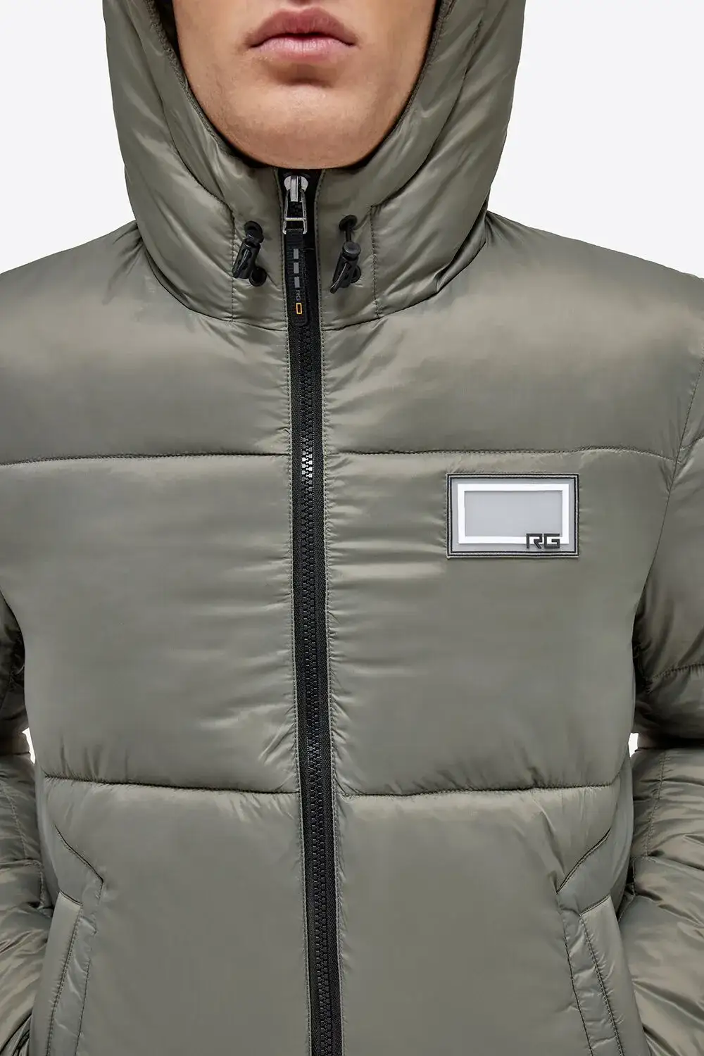 Rider's Gene RG Nylon Quilted Hooded Puffer Jacket VERDE BANDIERA-6