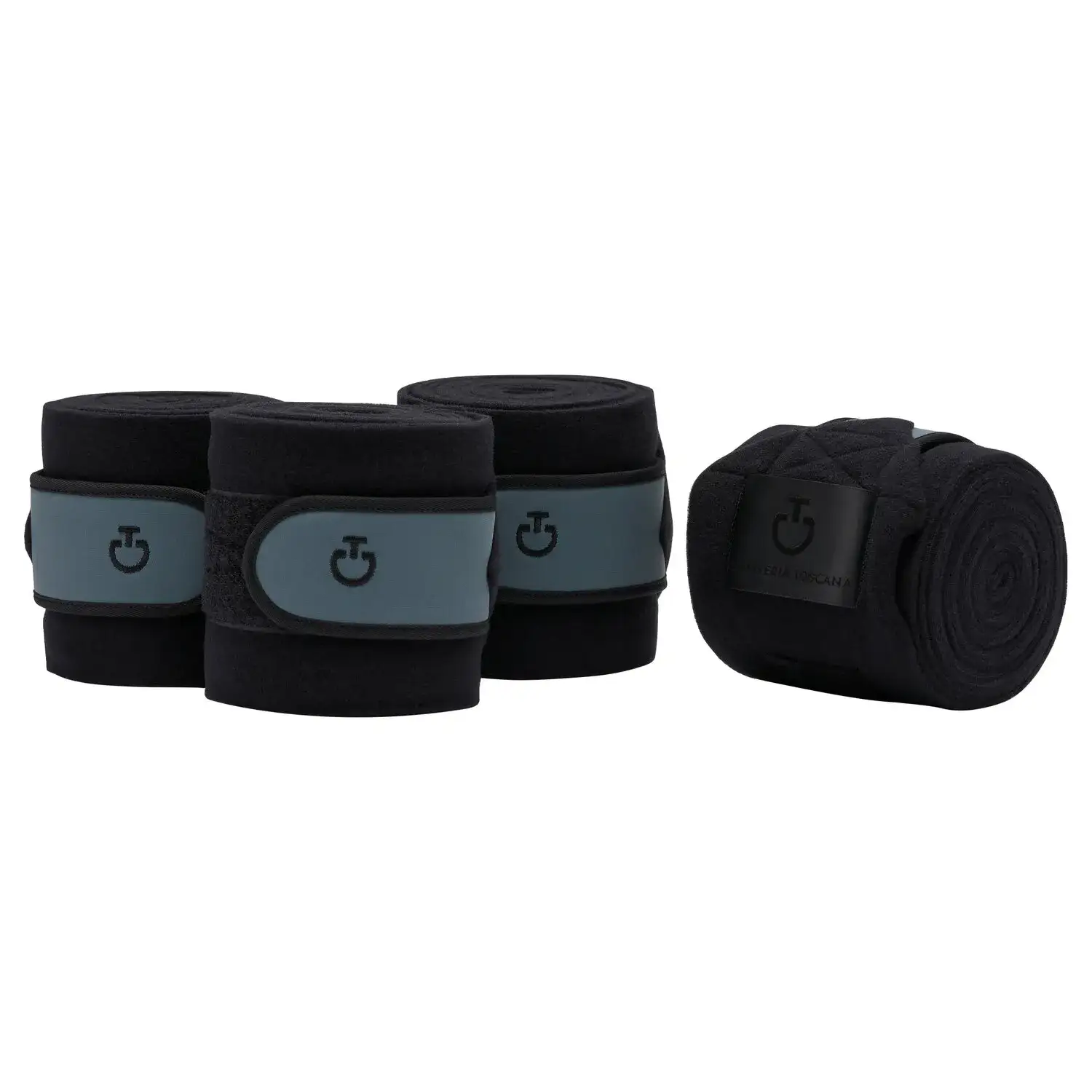 Cavalleria Toscana Fleece leg bandages BLACK / PETROLEUM-2