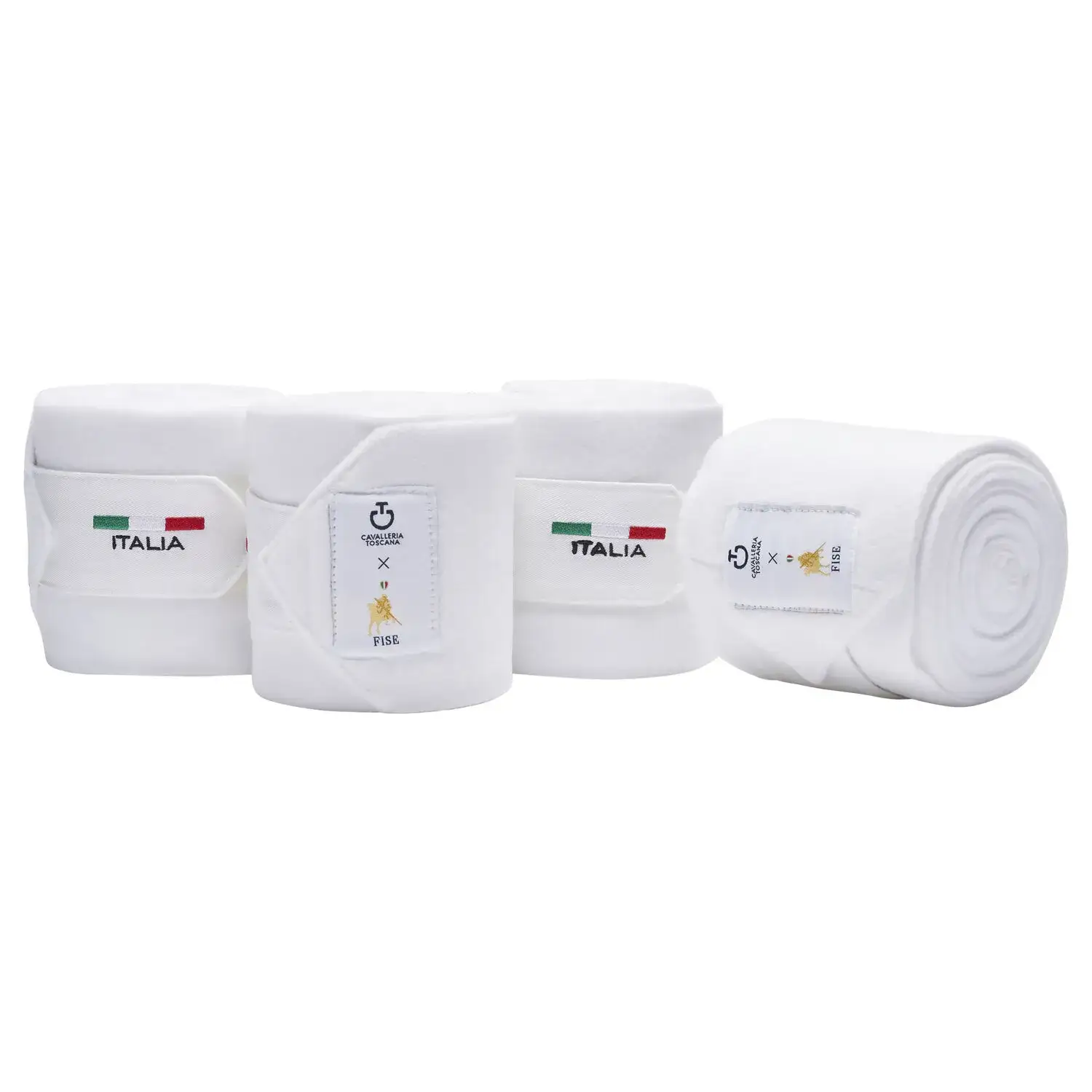 Cavalleria Toscana Fise fleece horse bandages WHITE-1