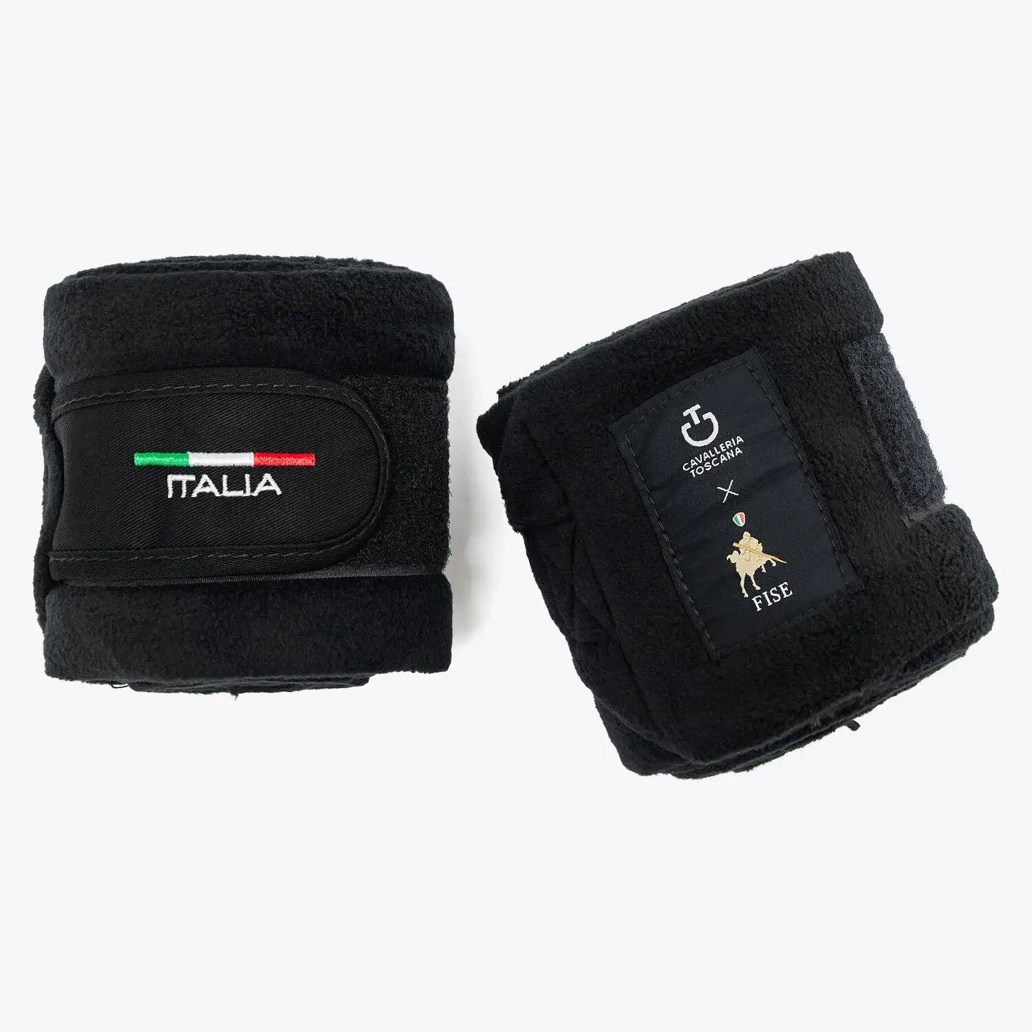 Cavalleria Toscana FISE fleece horse bandages BLACK-1