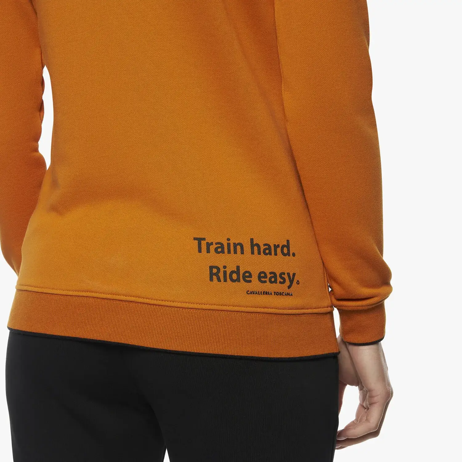 Cavalleria Toscana Women's Train Hard Ride Easy Sweatshirt ORANGE-4